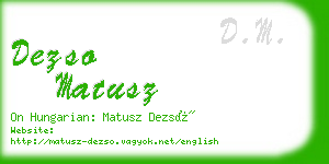 dezso matusz business card